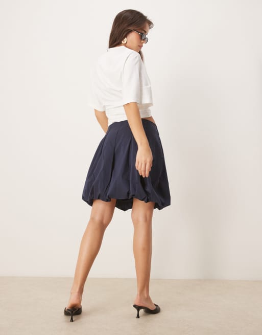 JDY bubble hem mini skirt in navy, 5 of 5