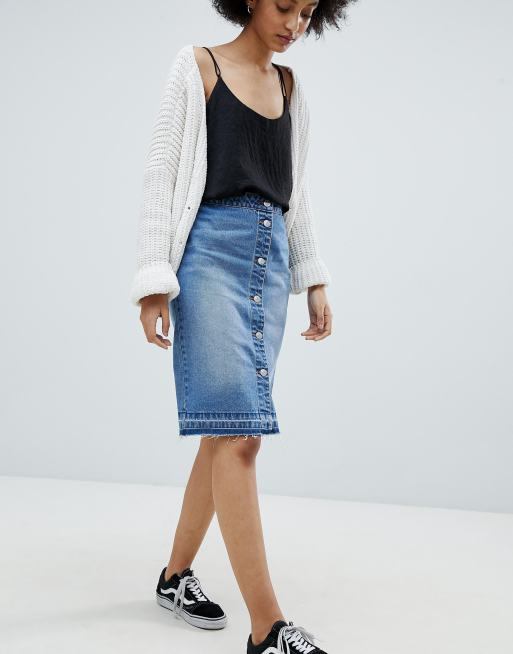 High waisted outlet midi skirt asos