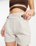 [JDY] JDY button detail tailored shorts in grey S GREY