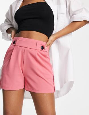 Jdy Button Detail Tailored Shorts In Pink - Part Of A Set-blue