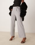 [JDY] JDY button detail wide leg dad pants in light grey XL L32 FORMAL GREY