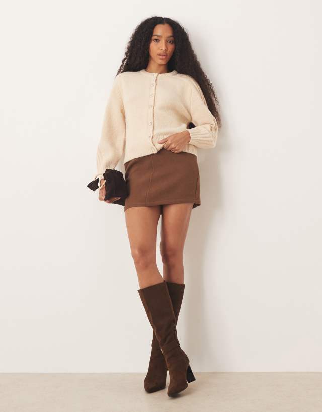 JDY buttons detail knit cardigan in cream | ASOS