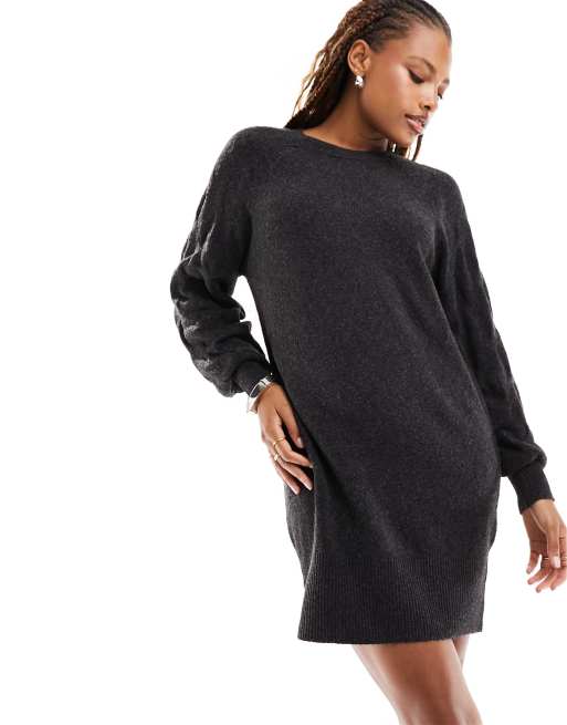 Long sleeve cable knit sweater clearance dress