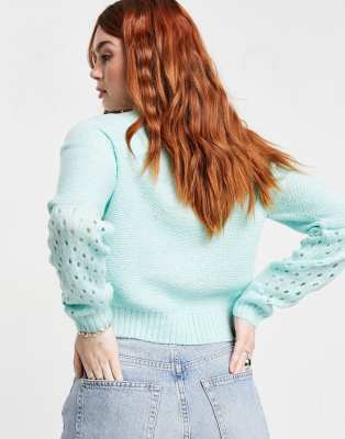turquoise cable knit sweater