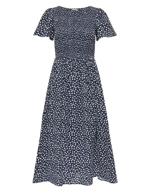 JDY Calia midi smockjurk met korte mouwen in blauw, 6 van 7