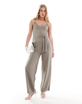 Jdy Cami Jumpsuit In Stone-neutral