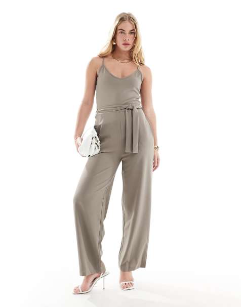 JDY cami jumpsuit in stone - view 1