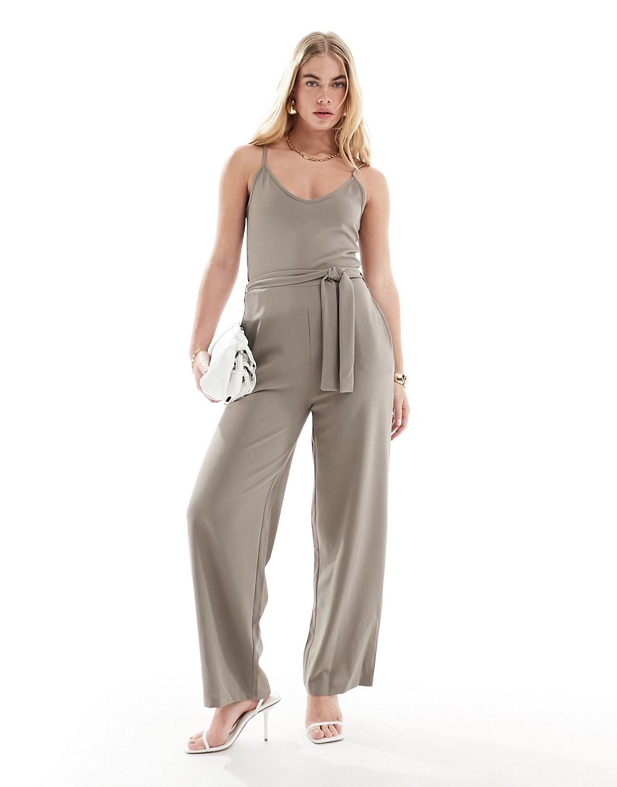 JDY cami jumpsuit in stone-Neutral