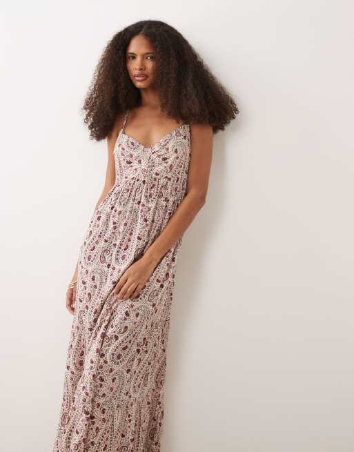 JDY cami maxi dress in red paisley print, 2 of 4