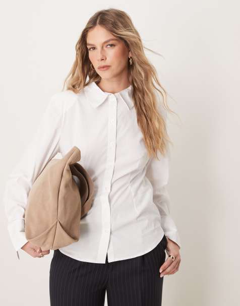 JDY - Camicia aderente strutturata bianca - view 1