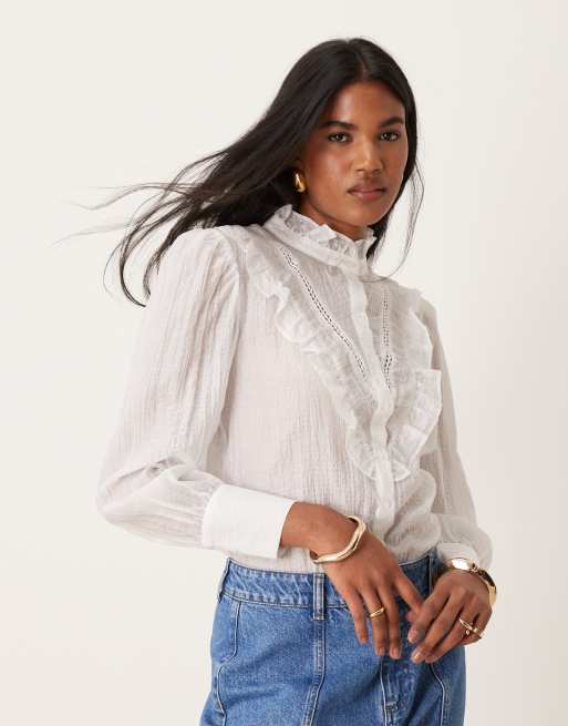 JDY - Camicia bianca con dettagli sul davanti
