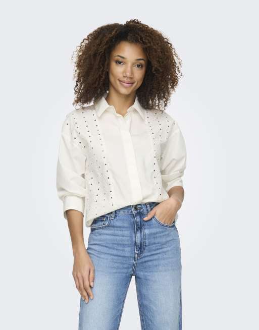 JDY - Camicia color cloud dancer