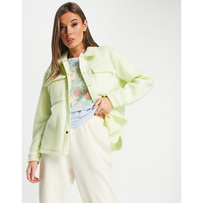 Giacche Donna JDY - Camicia giacca color lime spazzolata