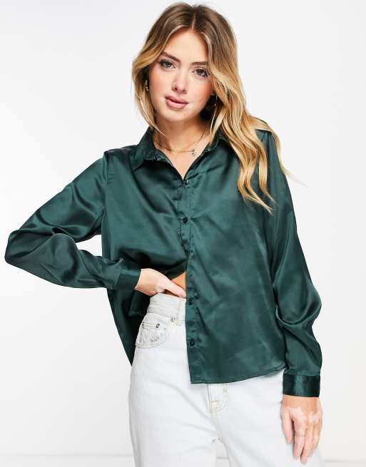 Camicia raso store verde