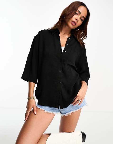JDY - Camicia oversize nera - view 1