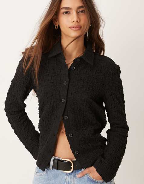 JDY - Camicia testurizzata nera - view 1