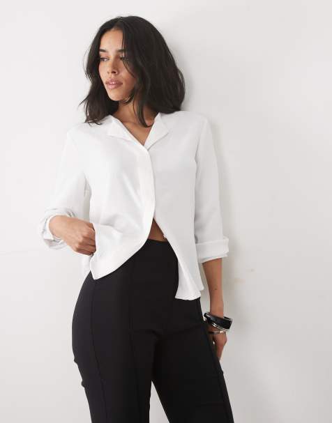 JDY - camisa texturizada blanca con cuello de pico - view 1