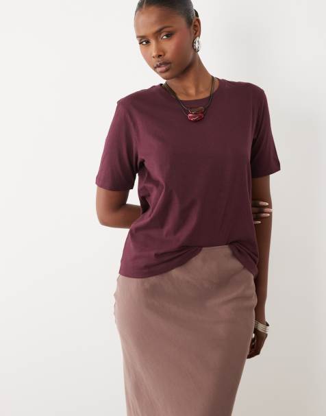 JDY - Camiseta burdeos de corte estándar - view 1