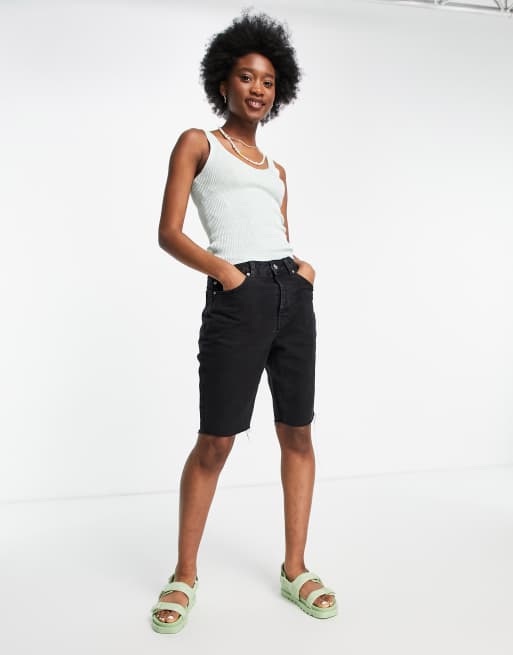 JDY - Canotta con scollo a V in maglia verde salvia
