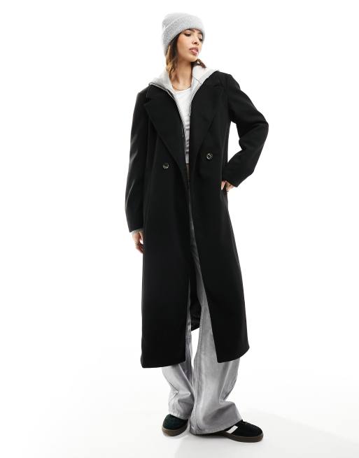 JDY - Cappotto taglio lungo nero