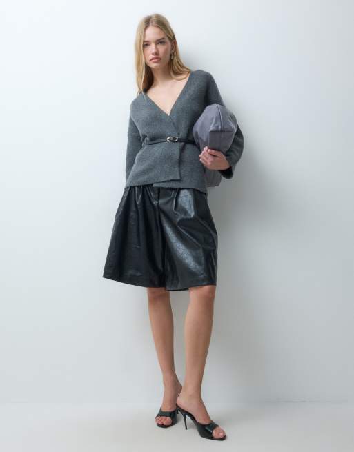 JDY cardigan à col V avec ceinture en gris, 4 de 5