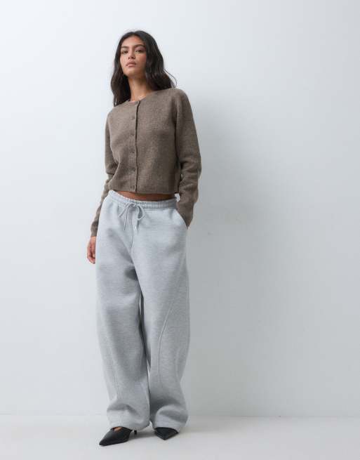 JDY cardigan girocollo in lana marrone chiaro, 3 di 5