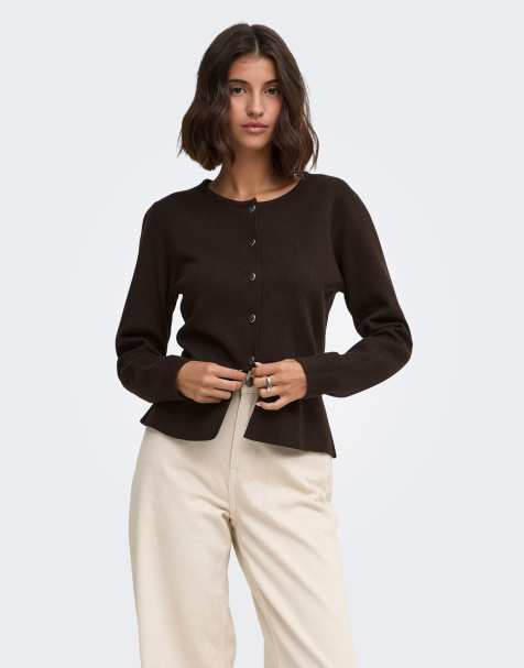 JDY cardigan i chokoladebrun - view 1