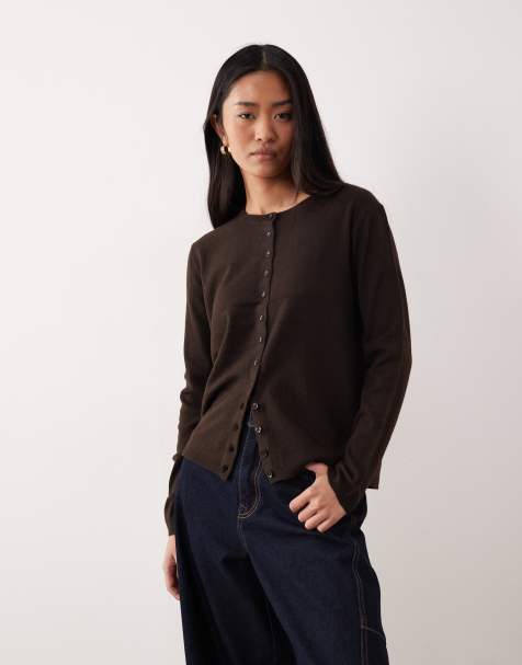 JDY cardigan in chocolate brown