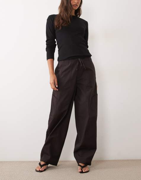 JDY cargo pants in chocolate brown - view 1
