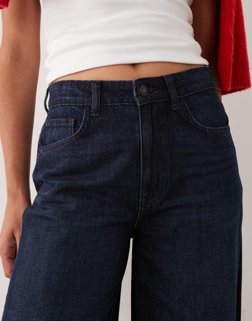 JDY Carina high waist wide leg jeans in dark blue, 4 of 5