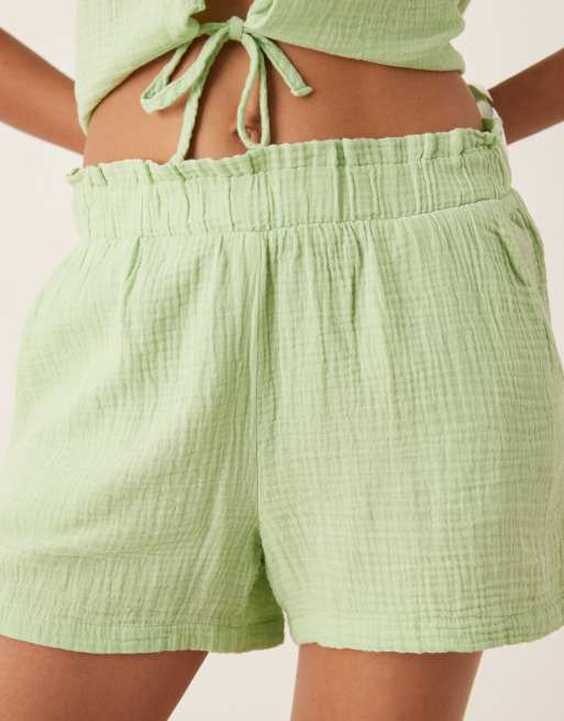JDY cheesecloth shorts in pistachio green - part of a set, 5 of 5
