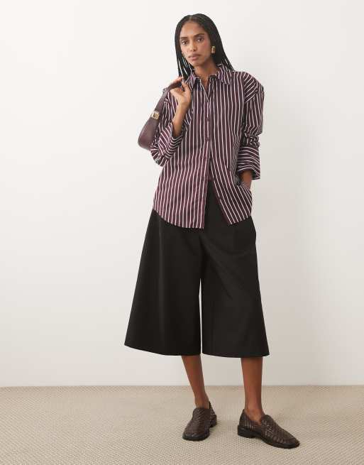 JDY chemise à manches longues à rayures bordeaux et bleues, 2 de 4