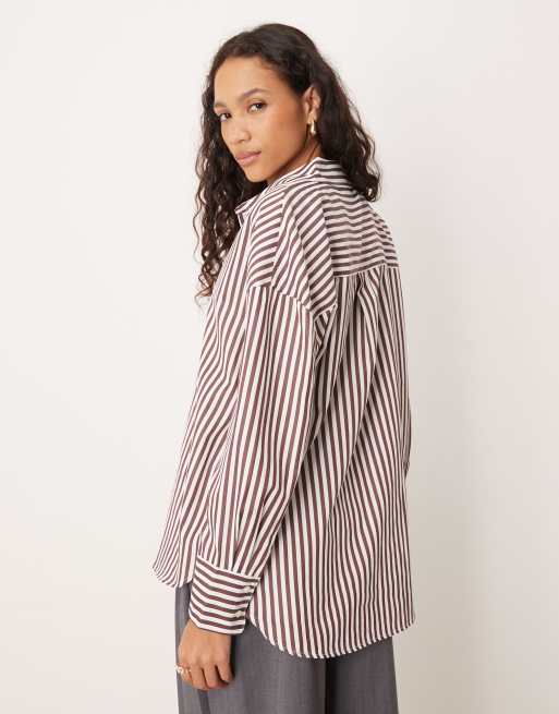 JDY - Chemise ample à rayures - Bordeaux foncé, 4 de 4
