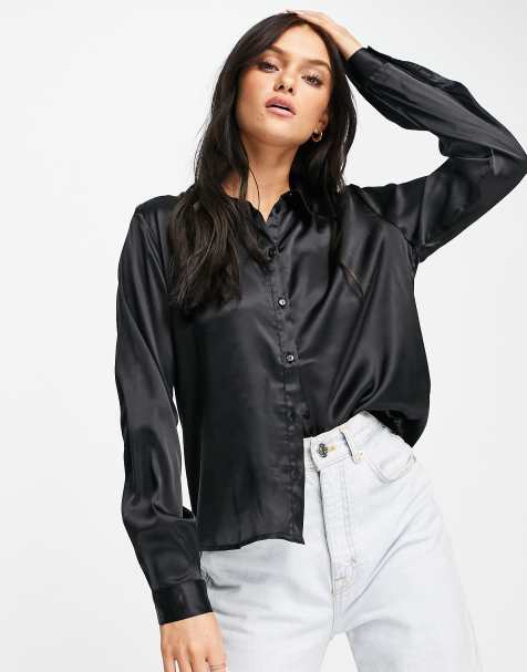 JDY - Chemise en satin - Noir - view 1