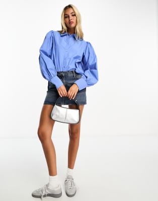 JDY oversized shirt in blue - ASOS Price Checker