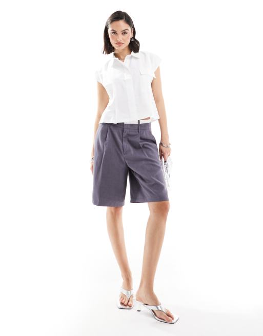 JDY - Chemise plissée à mancherons - Blanc 