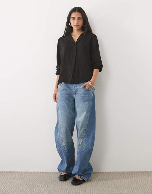 JDY chemise texturée col V noire, 3 de 4