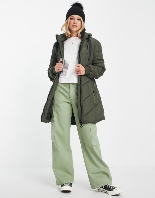 Khaki padded coat store womens