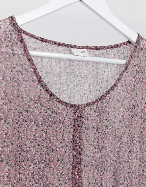 JDY chiffon top in purple ditsy floral, 3 of 4
