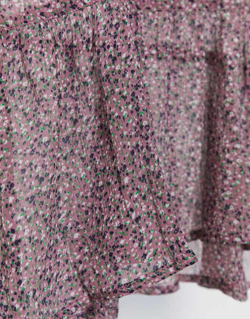 JDY - Chiffon top met fijne paarse bloemenprint, 4 van 4