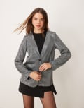 [JDY] JDY collarless blazer in metallic silver M Silver