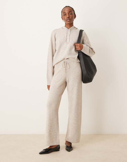 JDY - Coordinato in maglia extra largo color crema