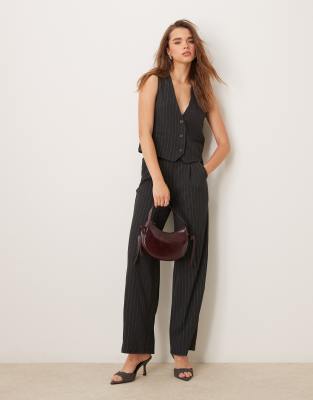 JDY - Coordinato sartoriale nero gessato - view 1