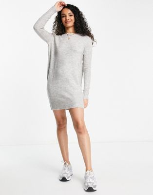 JDY Crea knitted mini dress in grey - ASOS Price Checker