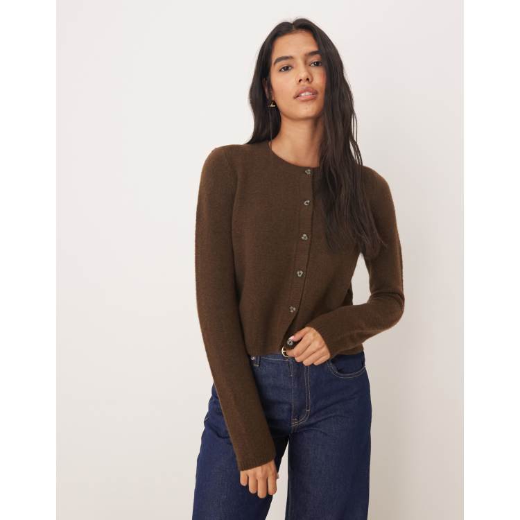 Cardigan Tricoté Atmosphere - Taille 38 Femme - Brun Style Décontracté - Occasion Bon état