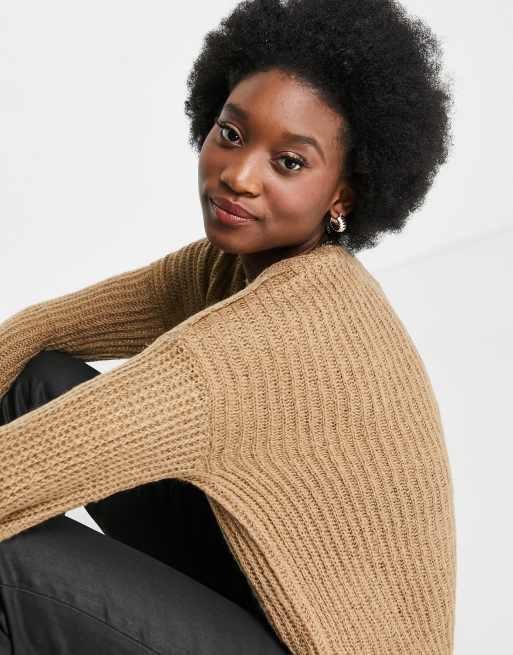 JDY crew neck jumper in beige, 3 of 4