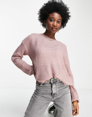 JDY crew neck knitted jumper in pink