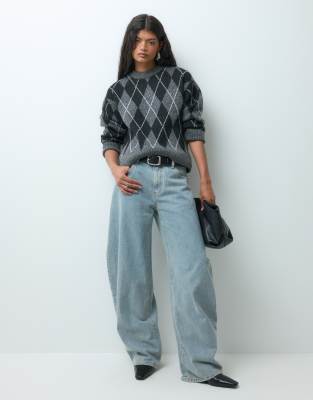Jdy Crew Neck Sweater In Gray