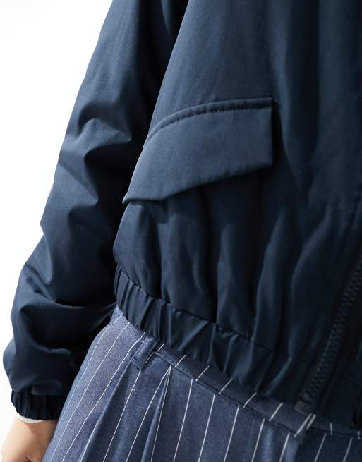 JDY cropped padded bomber jacket in navy , 3 of 4