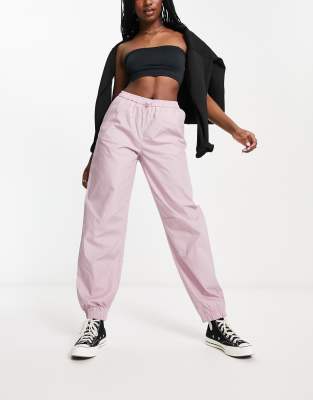 JDY cuffed parachute pants in lilac-Purple